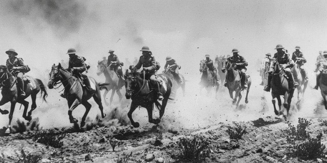 An artist's impression of the charge at Beersheba