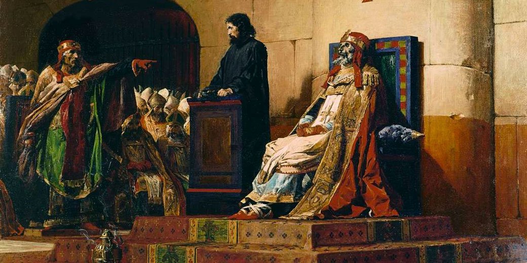 The Cadaver Synod (897 AD), where Pope Stephen VI put the corpse of Pope Formosus on trial.