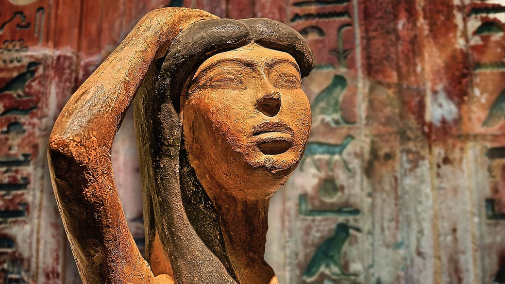 Ancient Egyptian woman carving