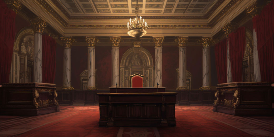 Empty royal courtroom