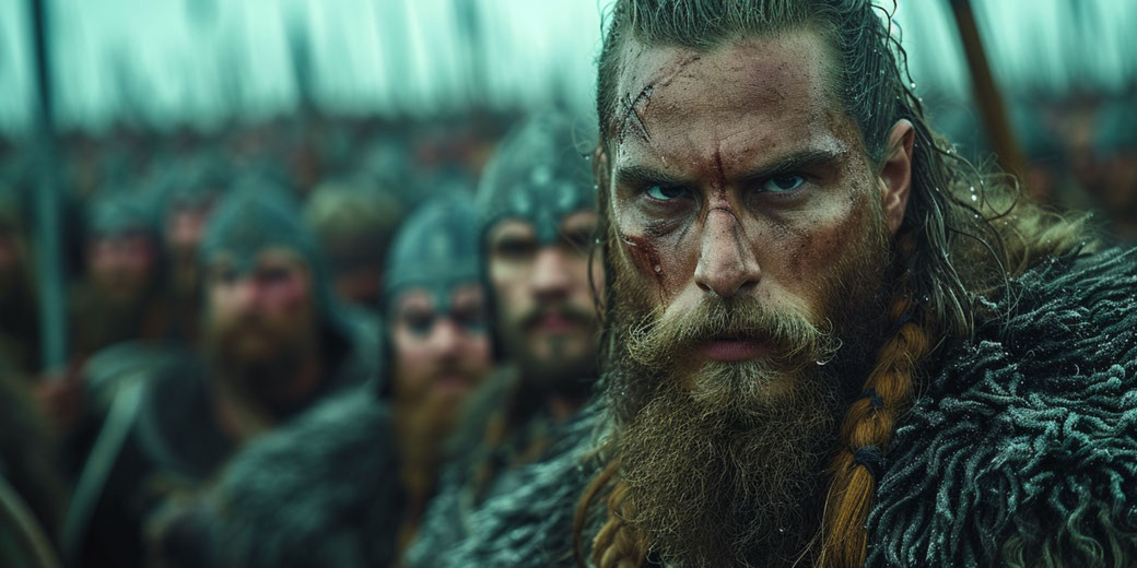 Viking warriors preparing for battle