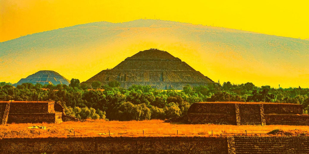 Golden Aztec pyramid