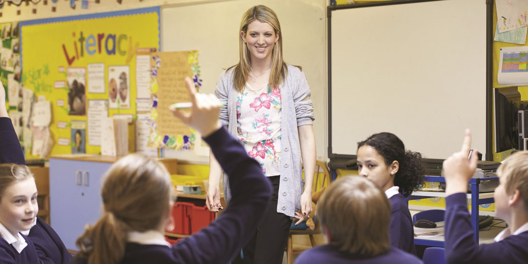 Teacher in front of class