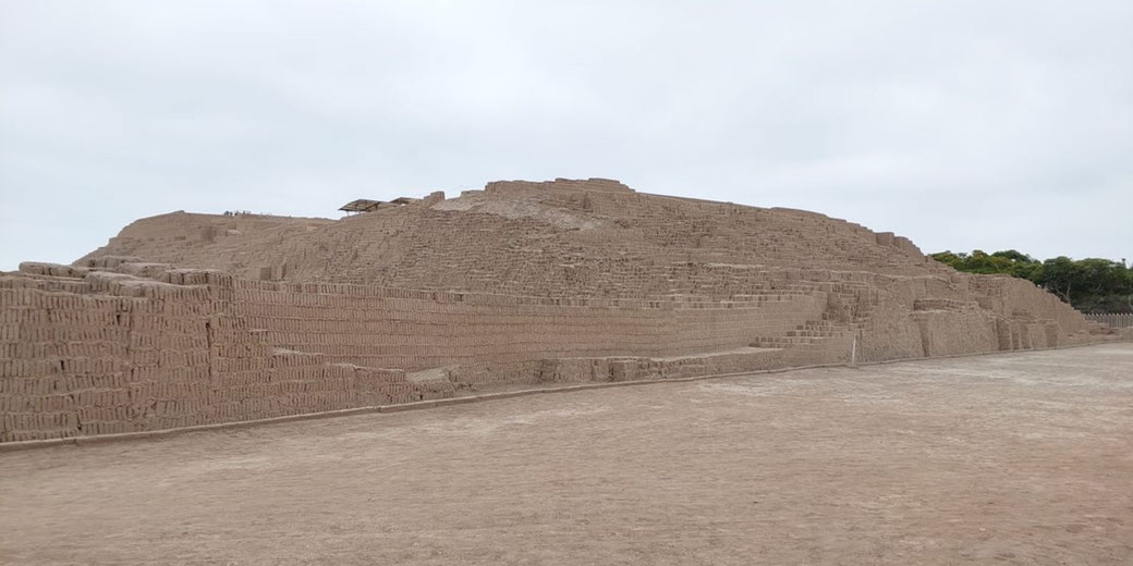 Huaca Pucllana, an ancient adobe pyramid in Lima, Peru. Built by the Lima culture around 500 AD.