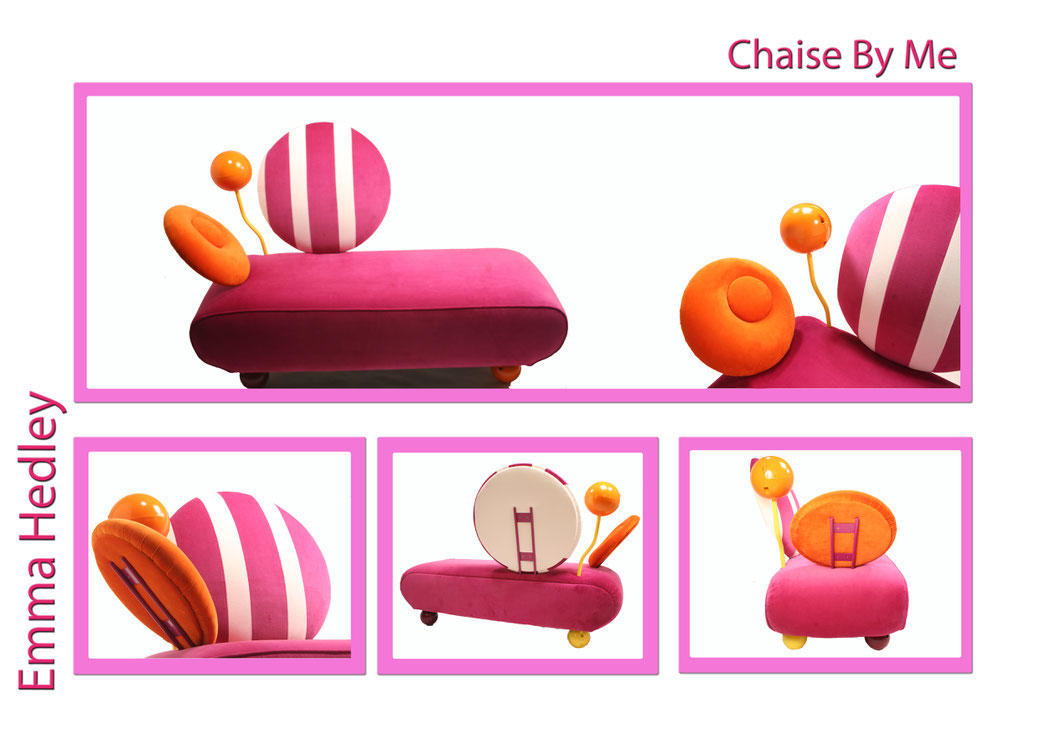 Emma Hedley 'Chaise by Me' Handmade Chaise Longue inspired by Memphis Design made in 2007 as her final degree show piece