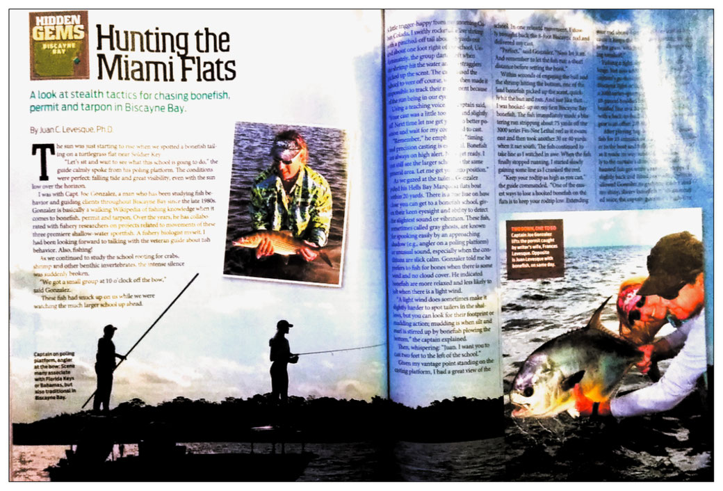 Juan C. Levesque, Fishery Biologist; Feature Magazine Artice:Hunting the Miami Flats (Florida Sportsman Magazine August/September 2020)