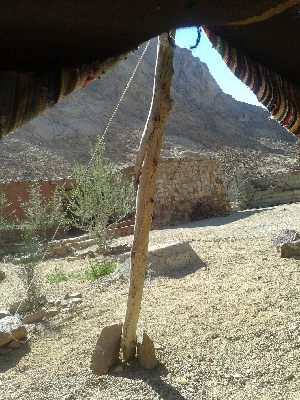 Das ist ein Bild mit Blick aus dem Beduinenzelt in meinem Garten im Sinai, den ich inzwischen verlassen habe.