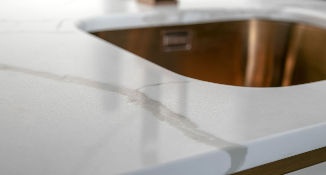 Engineered quartz countertop retain its fresh appearance