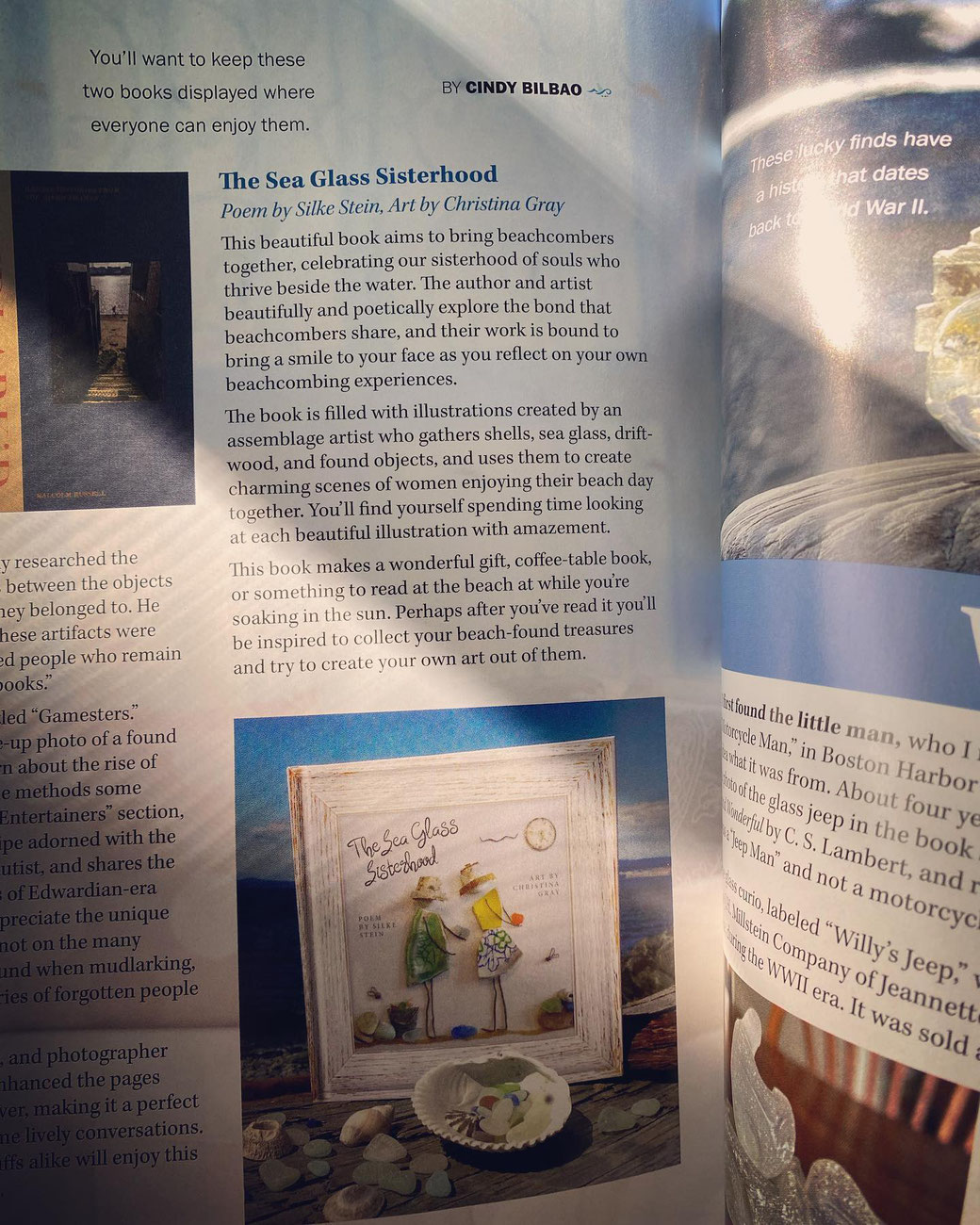 Book review in the 2023 May/June issue of Beachcombing Magazine, Photo: Christina Gray