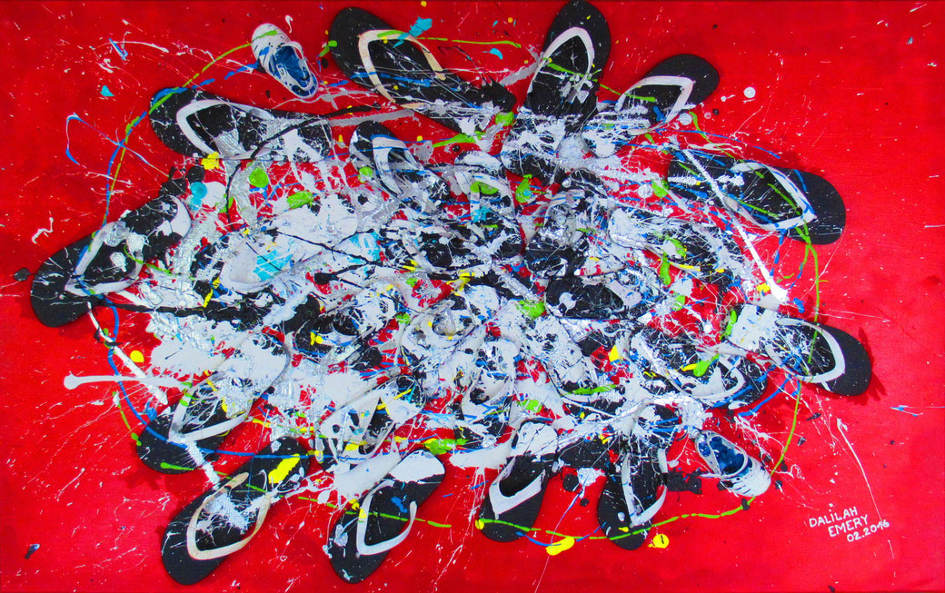 Tableau Abstrait De Grand Format RED de Dalilah EMERY (160 x 100 cm)