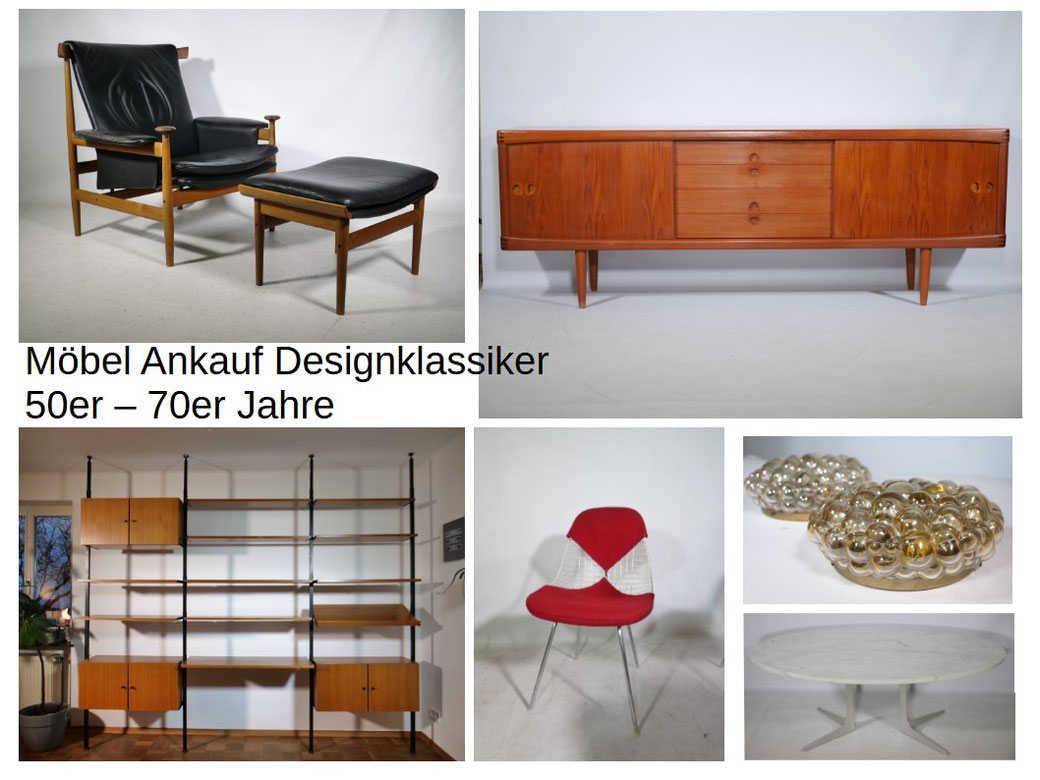 Ankauf hochwertiger Vintage- und Designmöbel aus den 1950er–1970er Jahren.