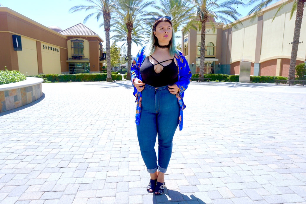 KIMONO FLEURS GRANDE TAILLE WET SEAL BLOG MODE FASHION PLUS BLOGGER