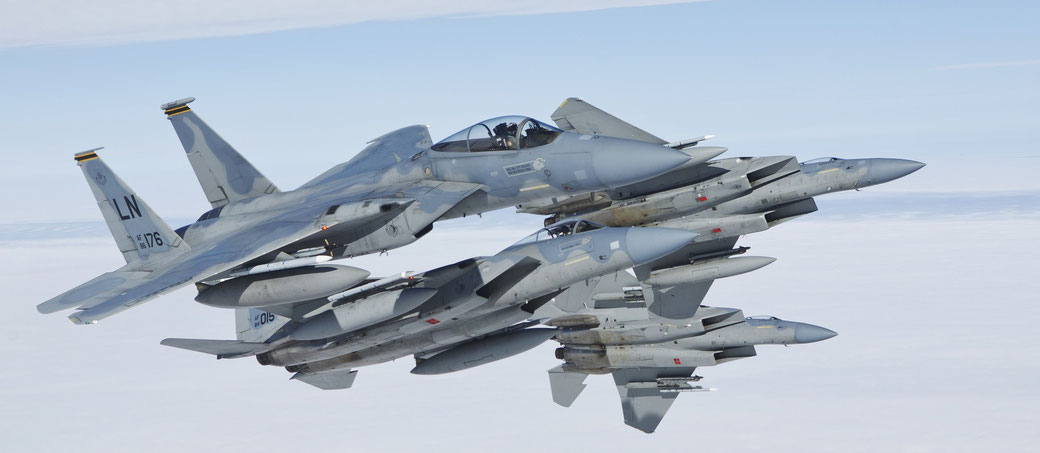 Una formazione di F-15C del 493Rd Fighter Squadron / © USAF