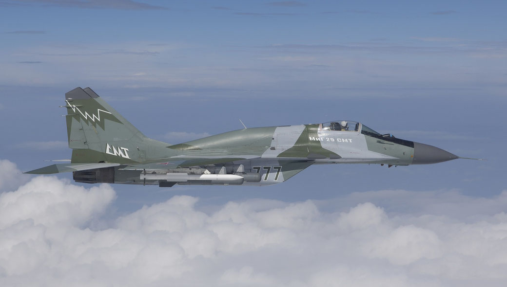 La foto mostra la gobba che differenzia il MiG-29SMT dagli altri esemplari. / (Foto: RAC MiG)