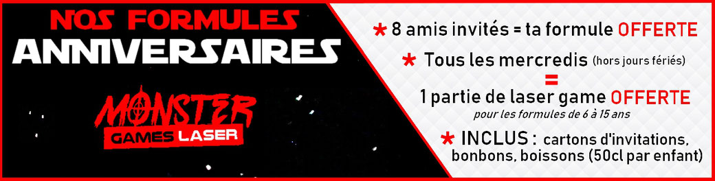 Anniversaires Monster Games Laser