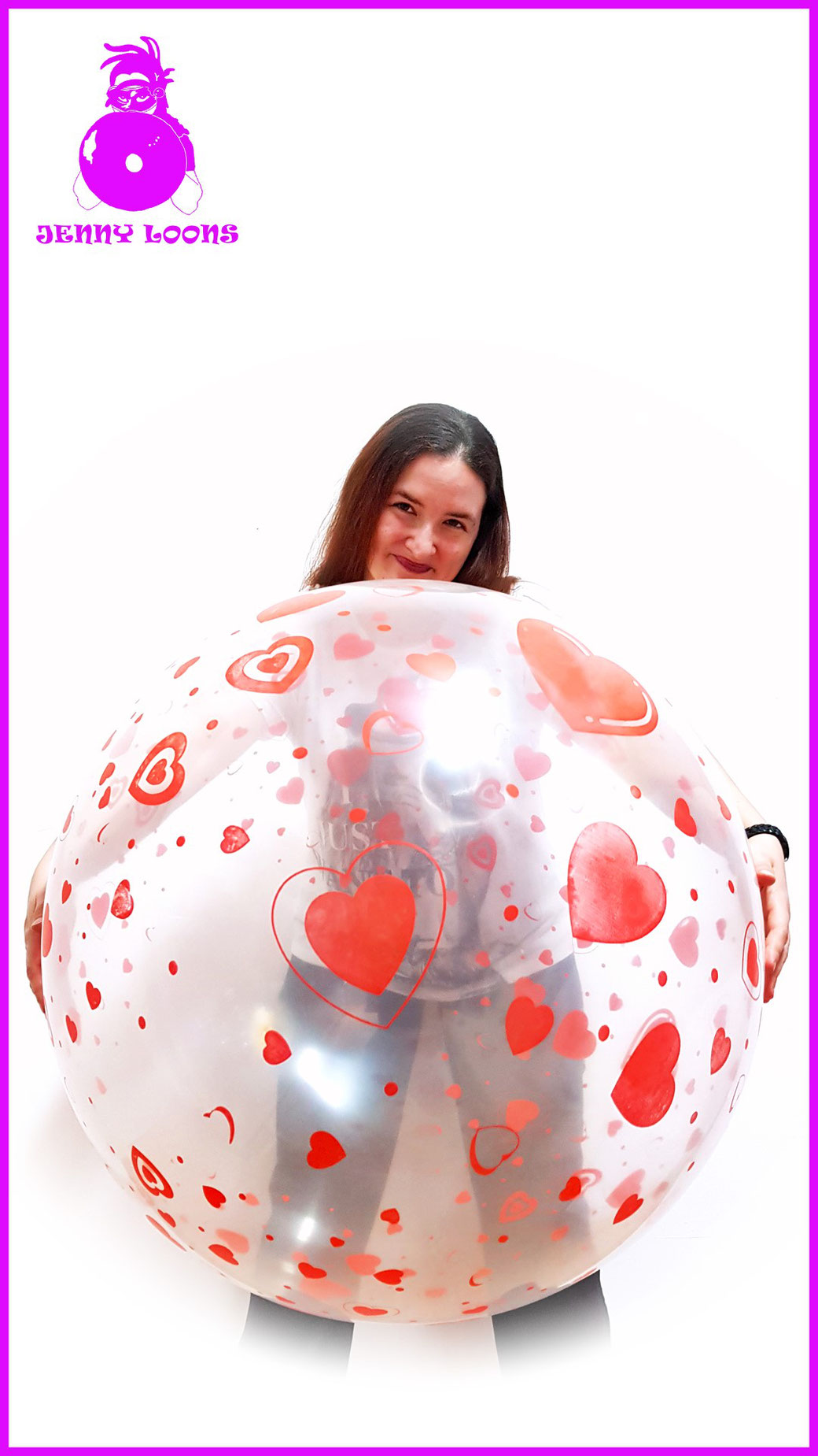 JENNY LOONS CATTEX 32inch 81cm Riesenballon Giant Balloon rote Herzen red hearts