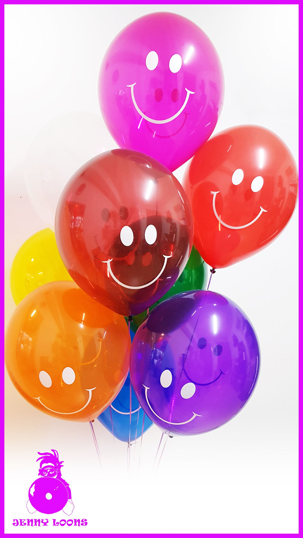 TUFTEX 17" WHITE SMILEY FACE CRYSTAL KRISTALL Luftballon Balloon