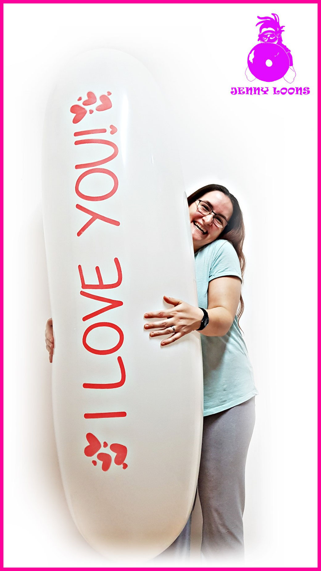 CATTEX I love you Ich liebe dich Luftballon Giant balloon Banner Zeppelin Riesenballon