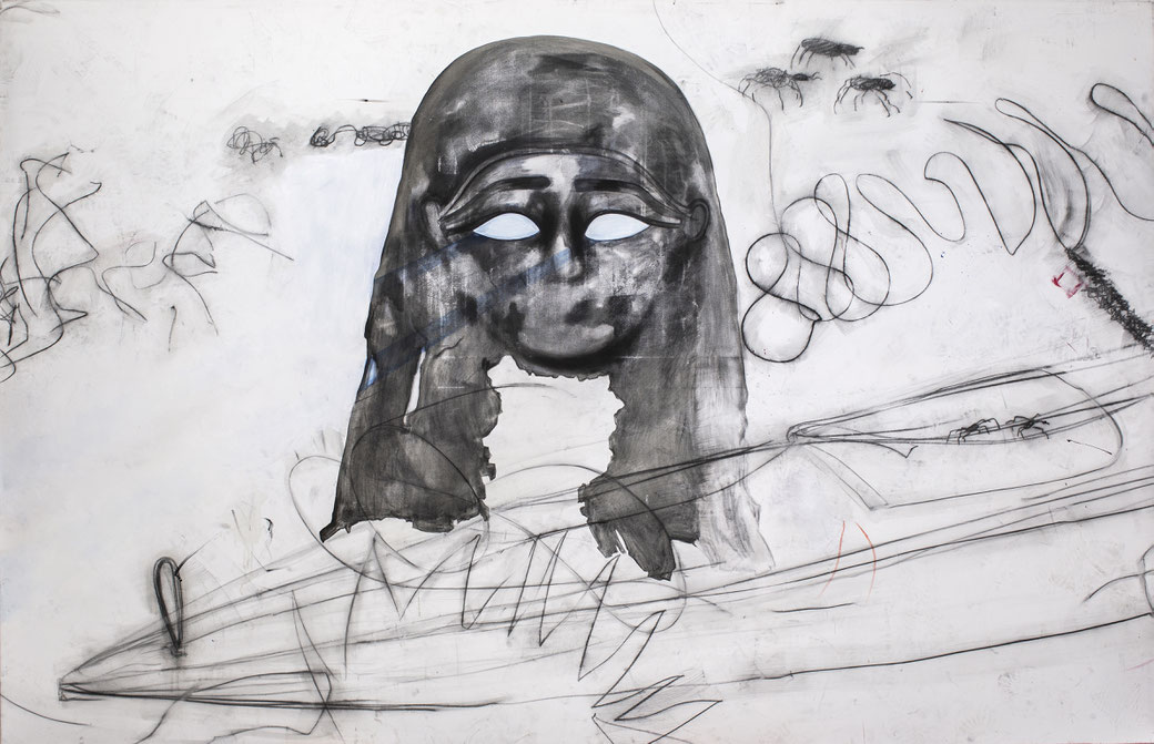 body and soul 2022 graphite on canvas 150cm x 230cm