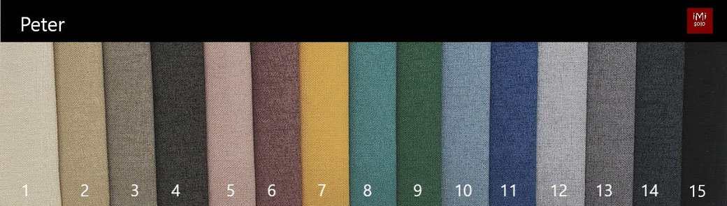 01- Creme, 02- hell Beige, 03- dunkel Beige, 04- Graphit, 05- Rosa, 06- Sandelholz, 07- Gelb, 08- Türkis, 09- Grün, 10- Hellblau melange, 11- Azurblau, 12- Hellgrau (bräunlich), 13- Betongrau, 14- Anthrazit, 15- Schwarz + 16-Olivgrün wie Produktbild