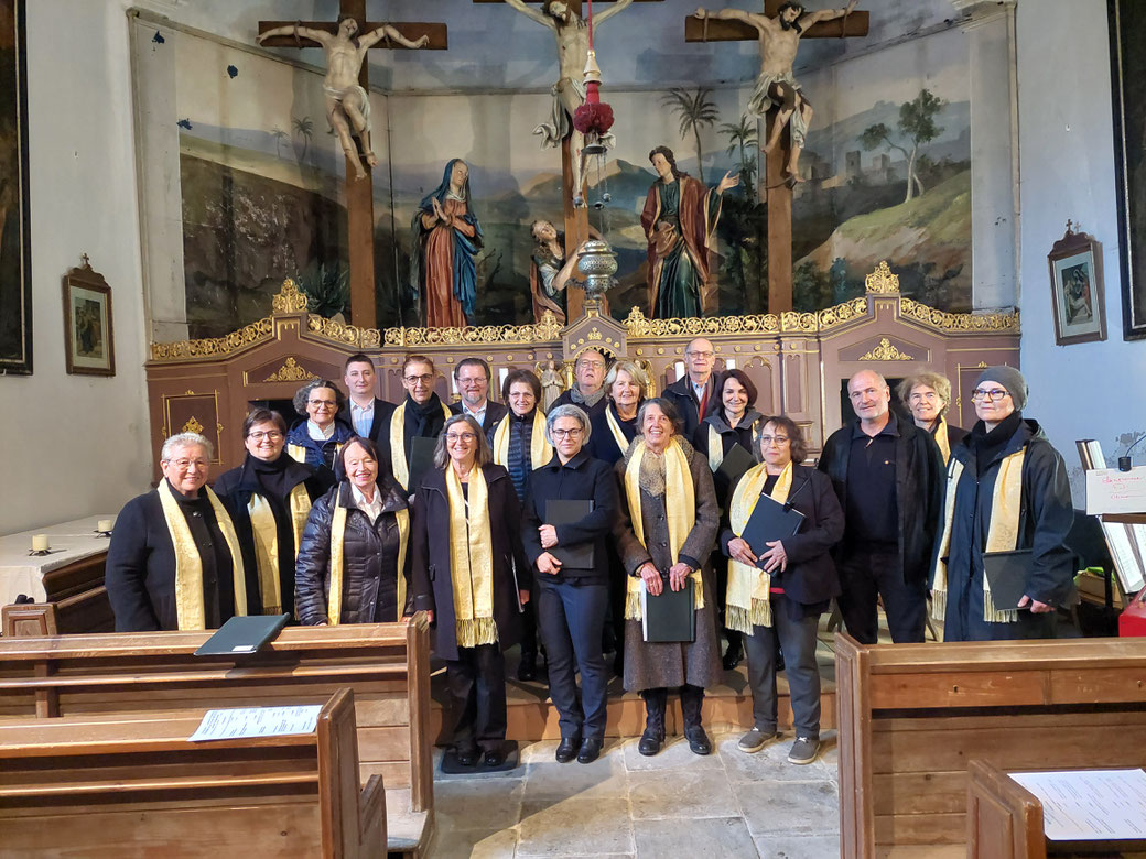 Einsingen und Generalprobe für das Konzert im Mai 2024 in der Kalvarienbergkirche .