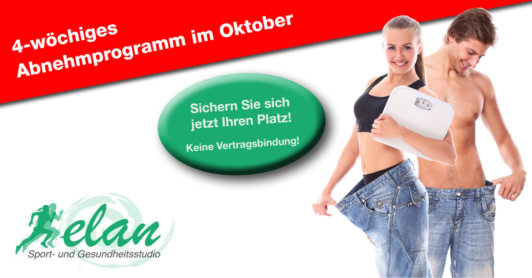 Abnehmaktion Plakat Oktober 2022 Elan Fitnessstudio