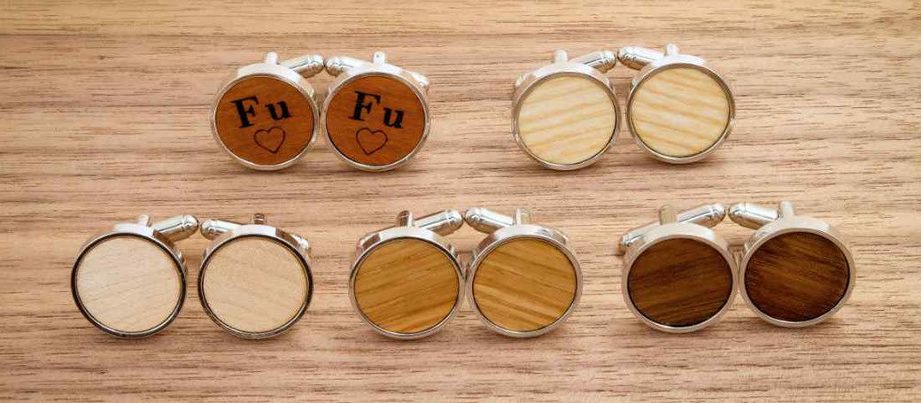 Holz Manschettenknöpfe rund Herrenschmuck