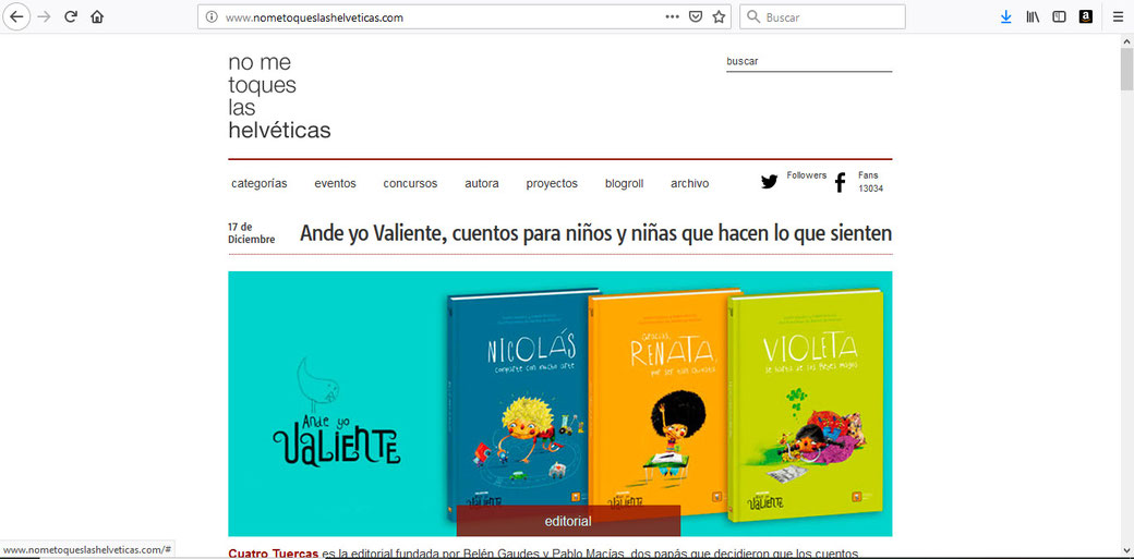 Sitio Web de No me toques las Helvéticas.