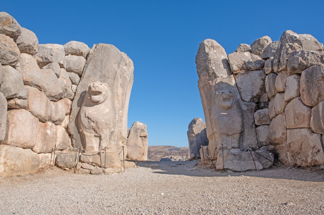 The Lion Gate (14th century BCE, Hattusha, Turkey)