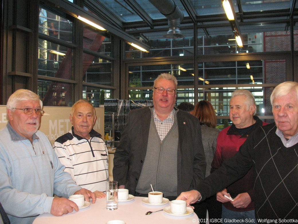 Foto: Neujahrsempfang IG BCE Bezirk Gelsenkirchen  2017, IG BCE OG Gladbeck-Süd, G.Vosmik, KH Meise, A Altkemper, S Bronsart,  W.Last