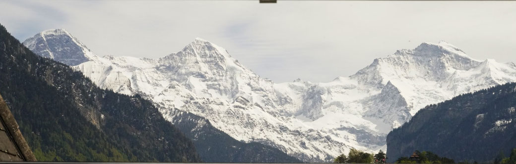 unique Eiger, Mönch & Jungfrau views from the Adventure hostel Interlaken