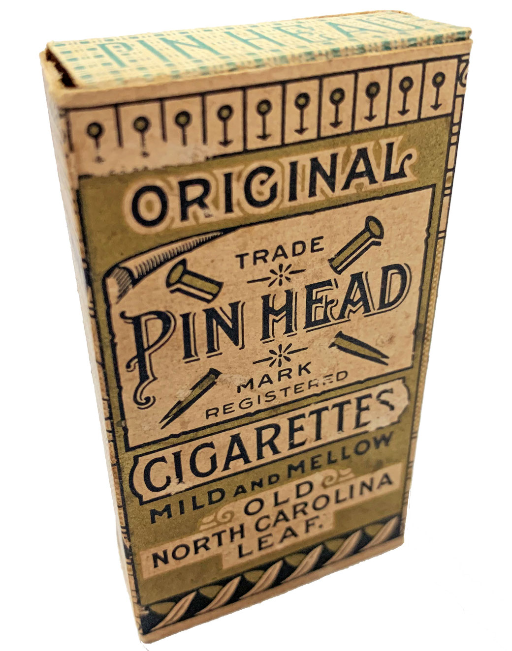 A Pinhead brand cigarette pack sold in China under BAT post-1902. From the MOFBA collection