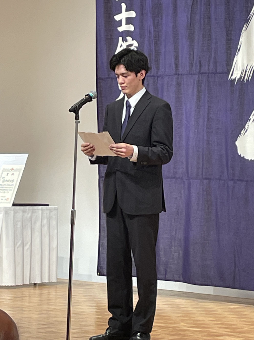 国士舘大学剣道部中田竜之介主将より御礼の言葉
