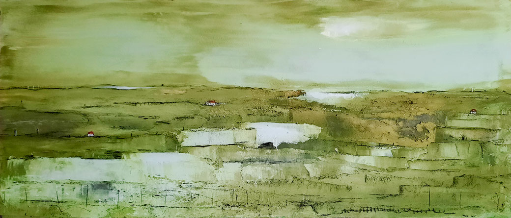 Abstraktes grünes Landschaftsbild