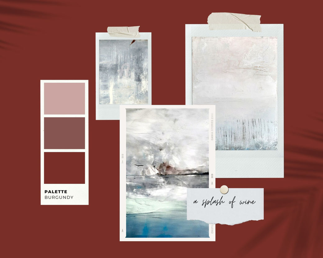 moodboard Wandfarbe und weisse Bilder