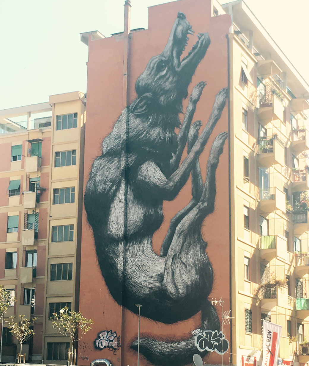Vom Mercato Testaccio hat man den besten Ausblick auf den Riesen-Wolf.