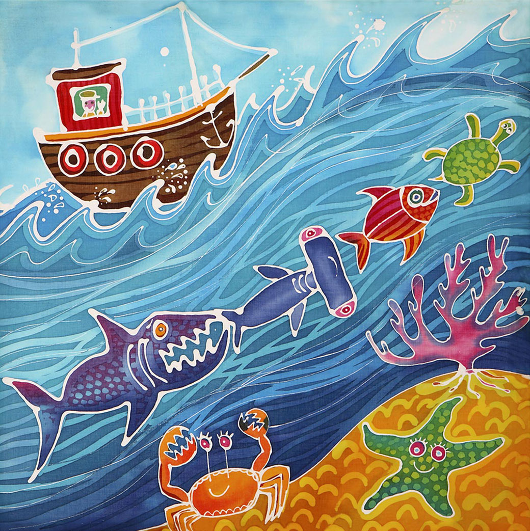 childrens room art print nursery wall decor artwork vibrant colourful colorful seaside sea creature playroom bedroom