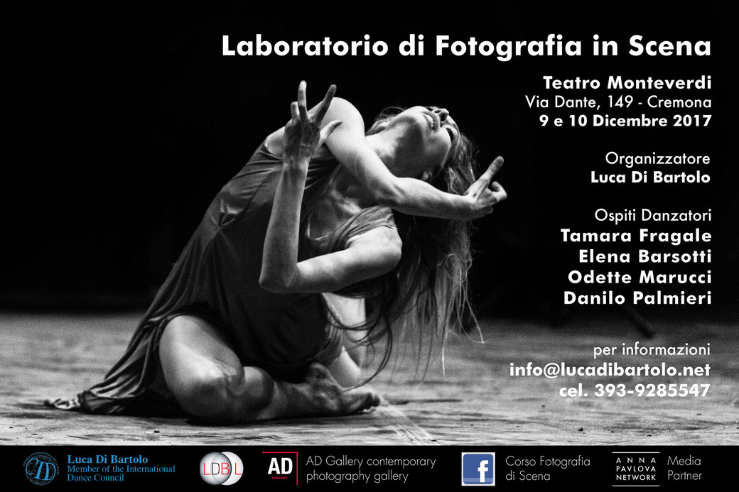 Corso di Fotografia di Scena a cura di Luca Di Bartolo - Cremona - Con Tamara Fragale