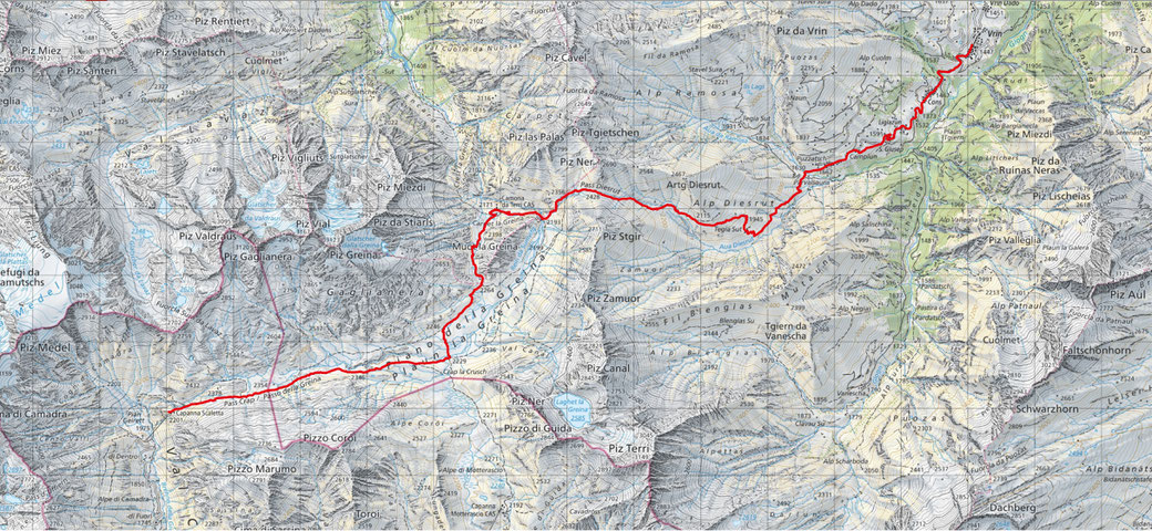 4. Etappe: Vrin - Cabanna Scaletta  18Km / 1585 Aufstieg / 780m Abstieg