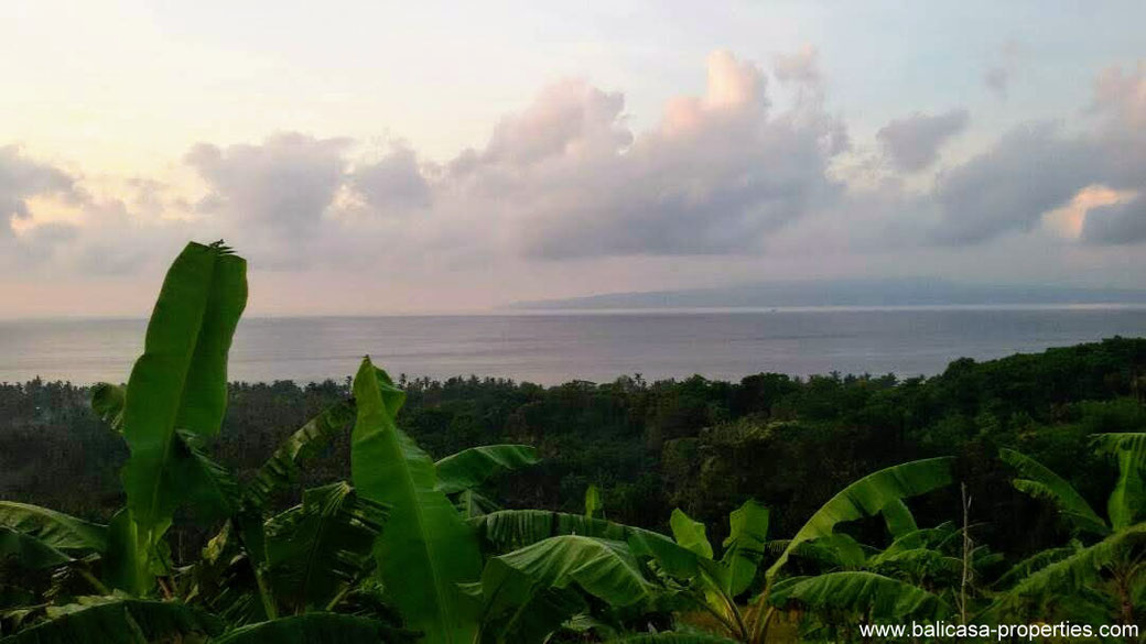 Land for sale in East Bali near Padang Bai, overlooking the ocean