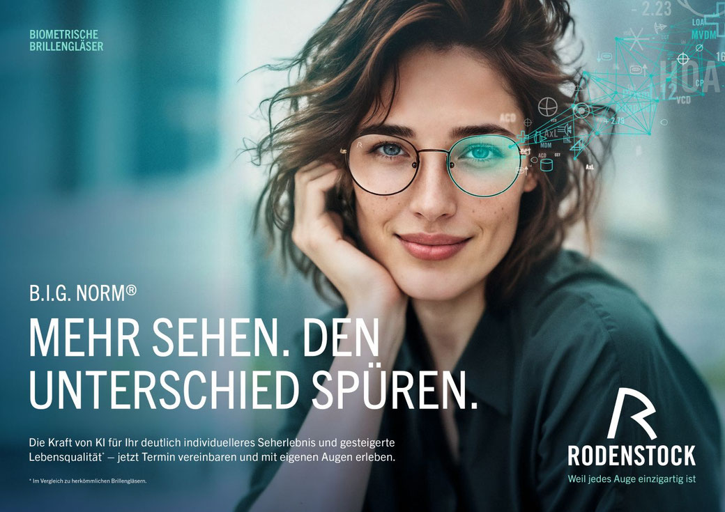 Frau mit Rodenstock Billengläsern B-I.G. NORM ®