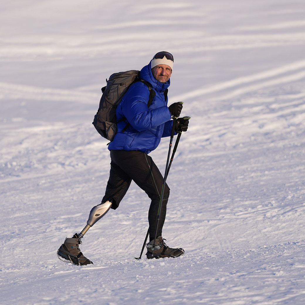 Testing the new Genium X4 in the Austrian Alps (picture courtesy of Ottobock)