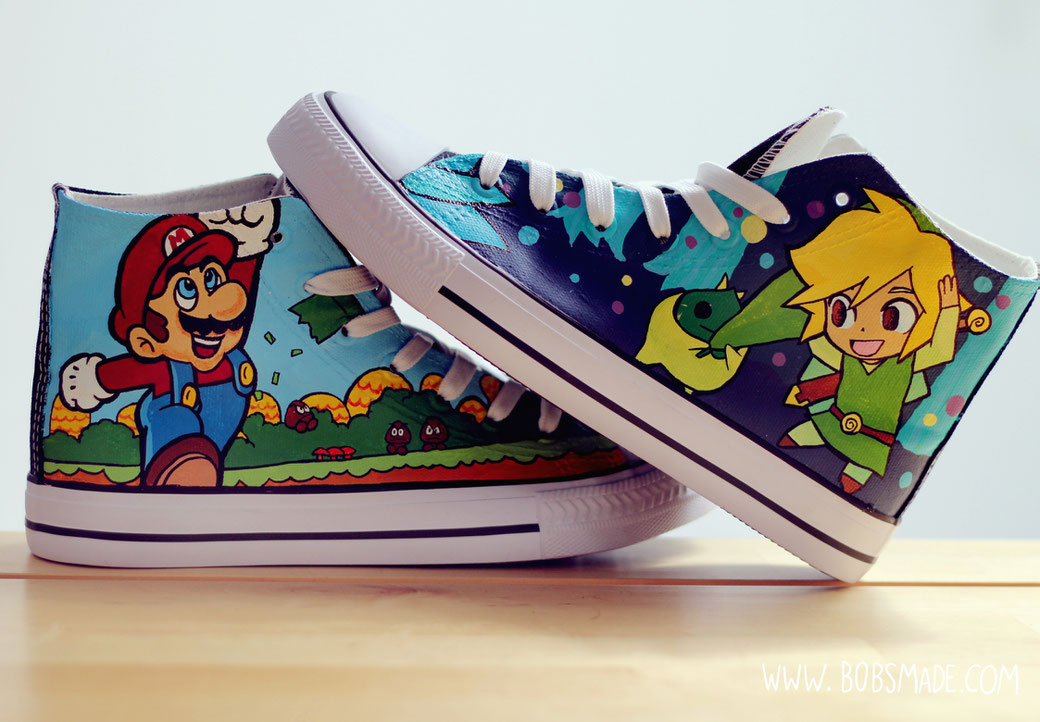 Super mario X Zelda Link shoes by bobsmade