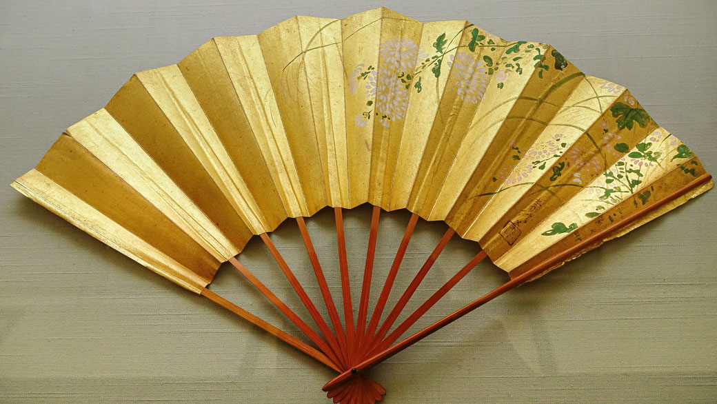 Eventail japonais, Musée National de Tokyo, Japon, photo non libre de droits