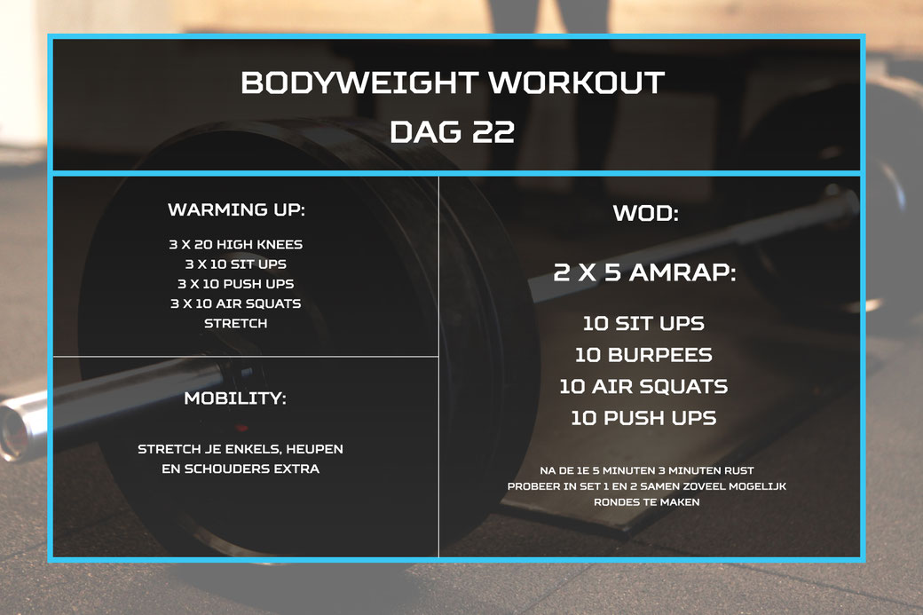 propeller regionaal Tegenstander Bodyweight workout dag 28 - Personal Training, CrossGym en Bootcamp in Veenendaal propeller regionaal Tegenstander Bodyweight workout dag 28 - Personal Training, CrossGym en Bootcamp in Veenendaal