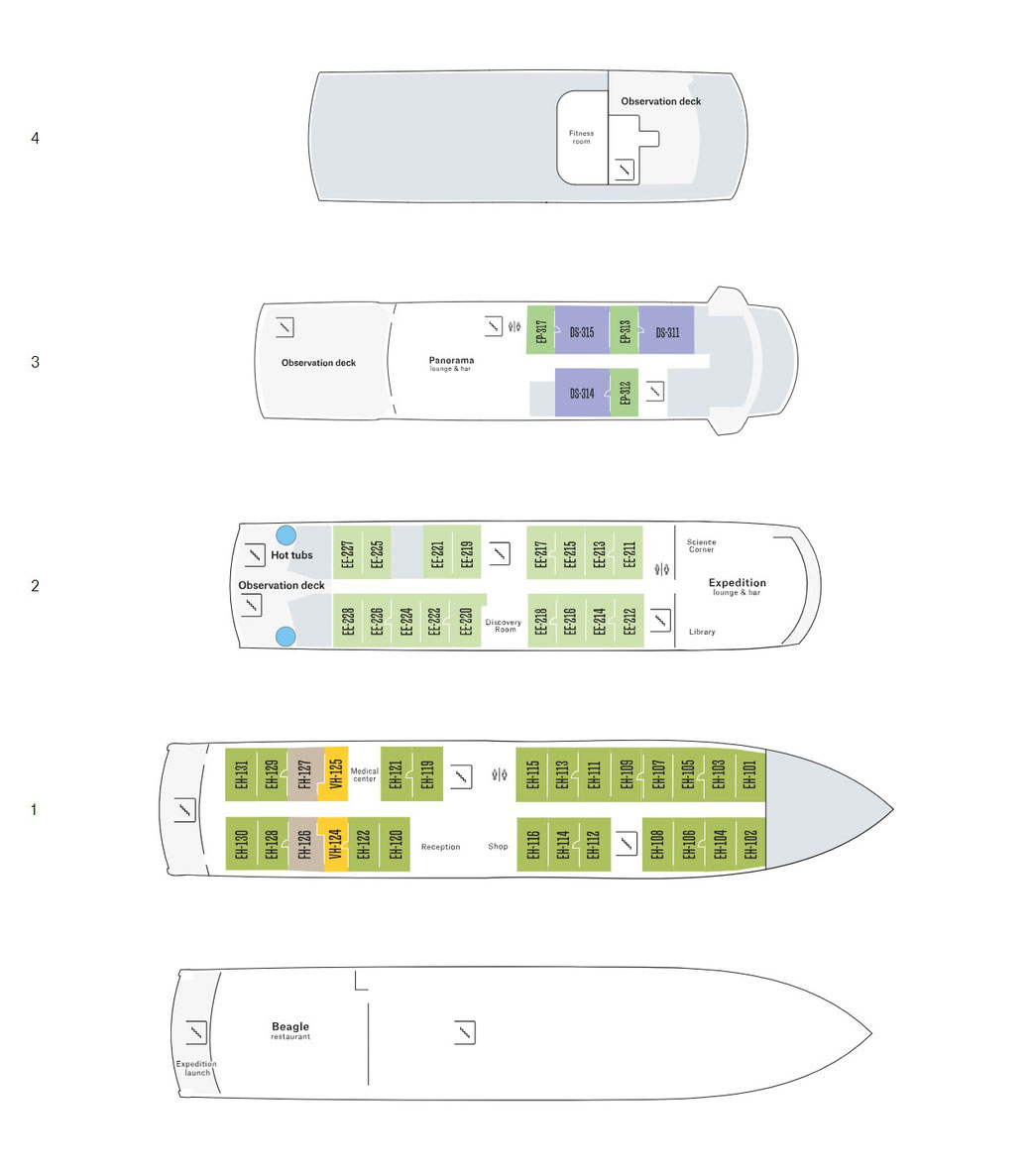 Deckplan MS Santa Cruz II