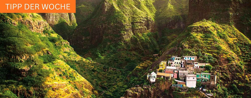 Das Dorf Fontainhas, ein abgelegener Ort im Paúl-Tal auf der Insel Santo Antão in Kap Verde
