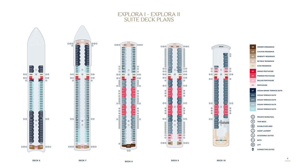 EXPLORA 1 Deckplan und EXPLORA 2 Deckplan