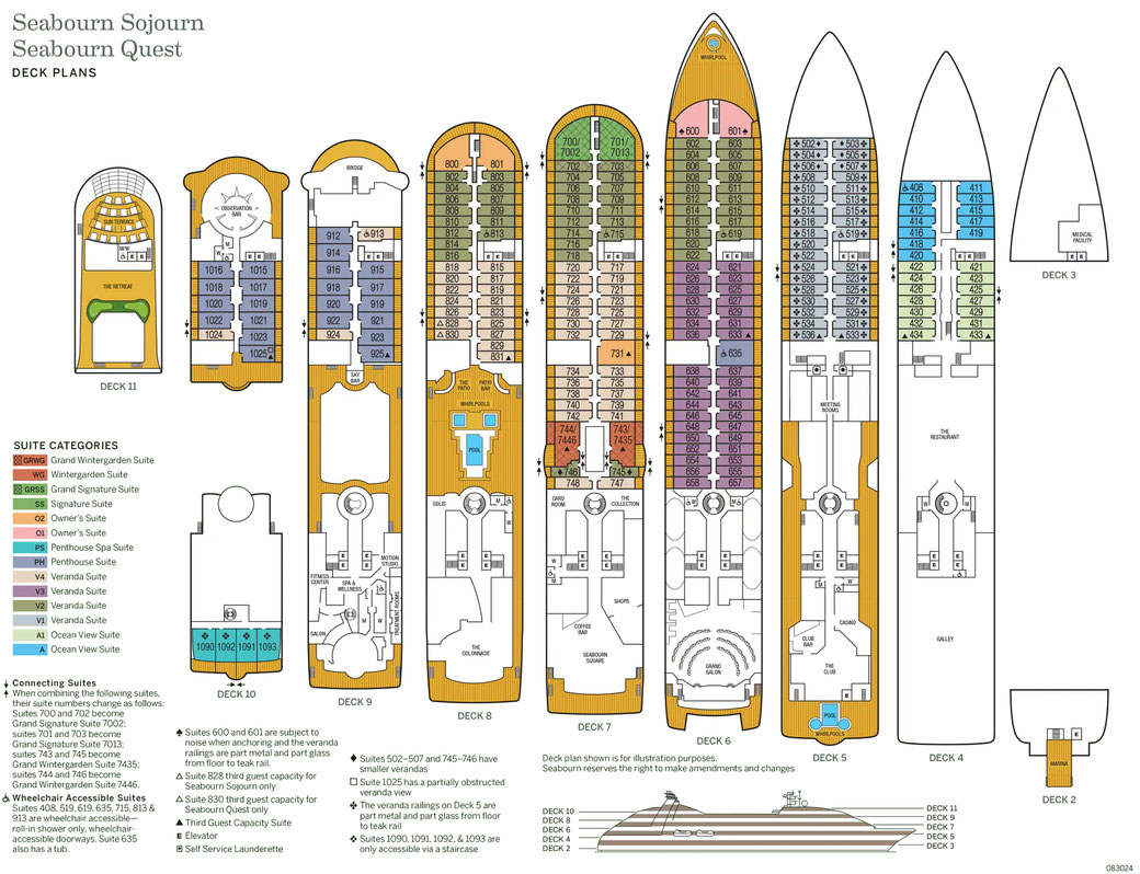 Deckplan Seabourn Quest