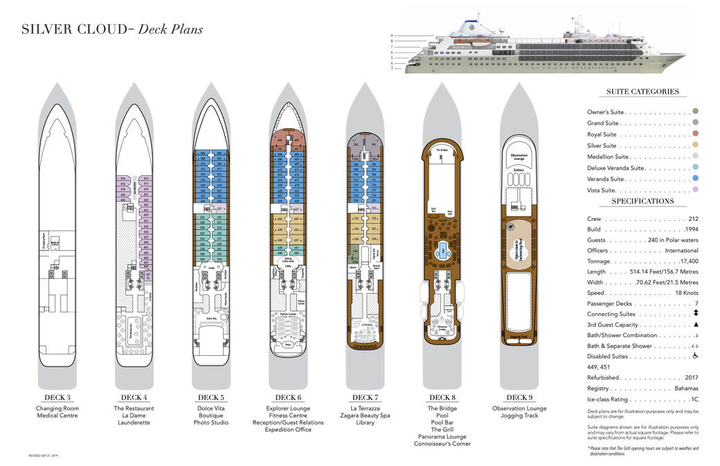 Silversea Silver Cloud Deckplan
